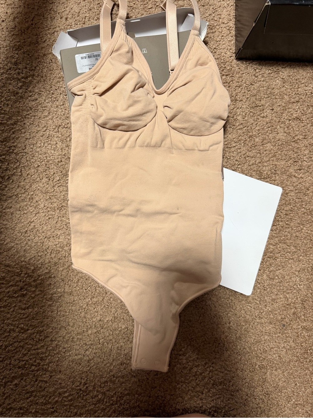 SKIMS Beige One-Piece Bodysuit